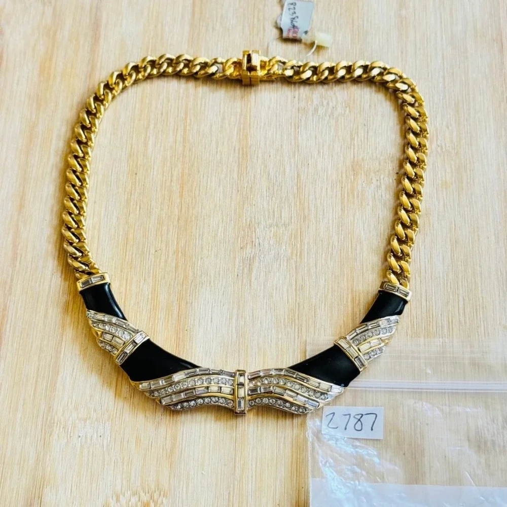 VTG Giorgio Beverly Hills Maresco Necklace VTG Statement Collar Rhinestone Pave